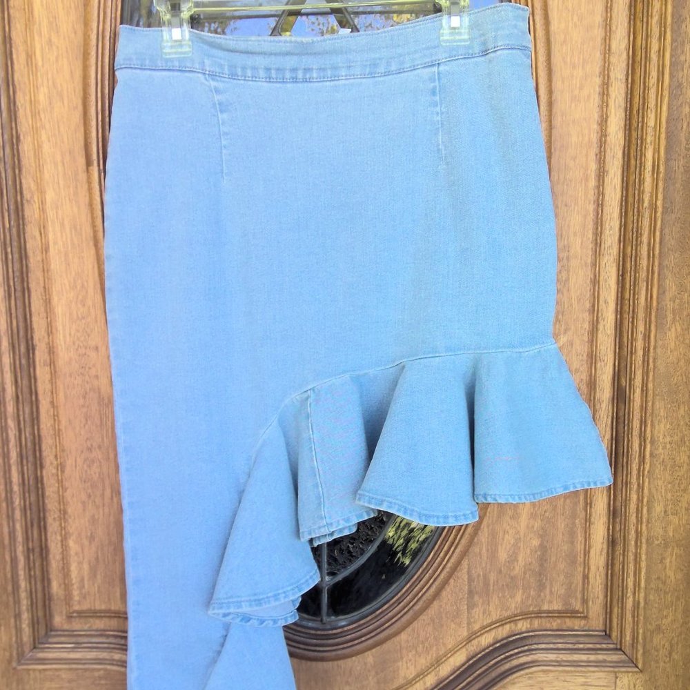 Asymmetrical Denim Skirt